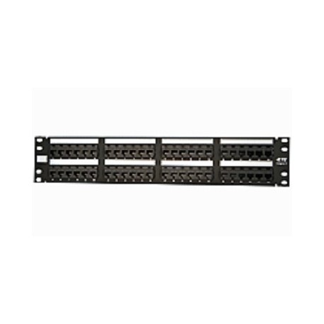 TE Connectivity Panel de Parcheo Vacío 2RU, Cat6, 48 Puertos, Negro