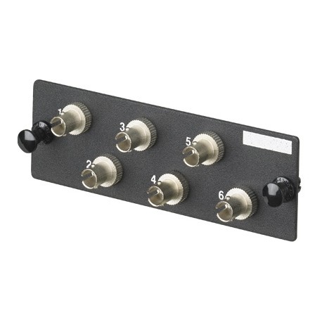 Panduit Panel de 6 Adaptadores de Fibra Óptica ST Simplex Multimodo, Bronce
