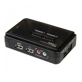 StarTech.com Switch KVM, USB, 2 Puertos, con Audio y Cables