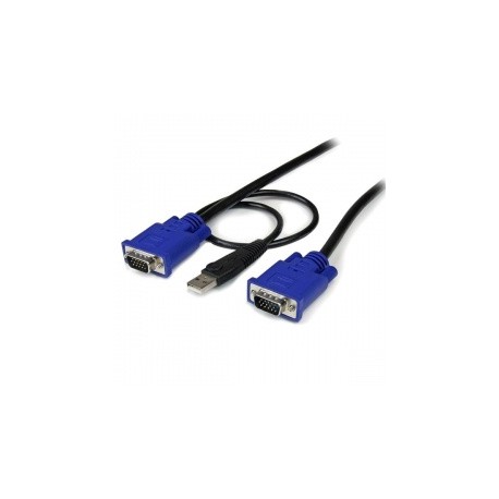 StarTech.com Cable KVM Ultra Delgado 2 en 1, USB/VGA Macho - VGA Macho, 3 Metros, Negro