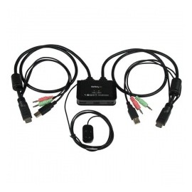 StarTech.com Switch KVM de 2 Puertos HDMI USB Audio con Cables Integrados