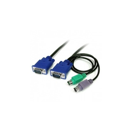 Startech.com Cable KVM Ultra Delgado 3 en 1, 2x PS/2 Macho - 2x VGA Macho, 1.8 Metros, Negro