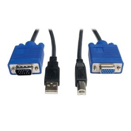 Tripp Lite Cable KVM P758-010, HD15F, USB B - HD15M, USB A, 3 Metros