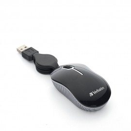 Mouse Verbatim Óptico 98113, Alámbrico, USB Retráctil