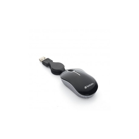 Mouse Verbatim Óptico 98113, Alámbrico, USB Retráctil