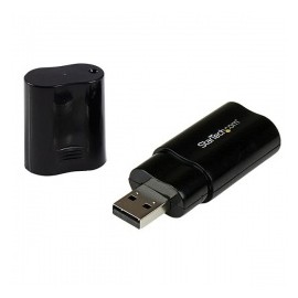 StarTech.com Adaptador de Audio USB A - 2x 3.5mm, Negro