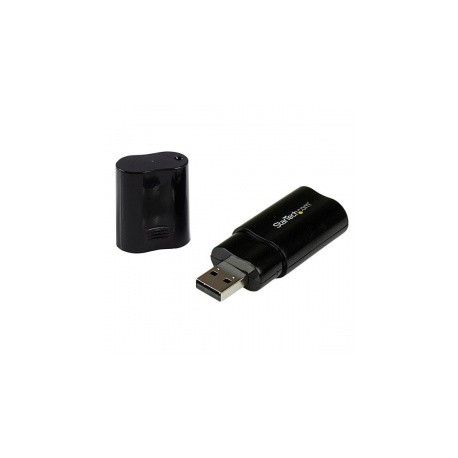 StarTech.com Adaptador de Audio USB A - 2x 3.5mm, Negro