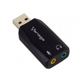 Vorago Adaptador USB 2.0 Macho - 2x 3.5mm Hembra, Negro