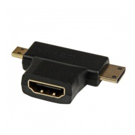 StarTech.com Adaptador en T HDMI Hembra - Mini HDMI o Micro HDMI Macho, Negro