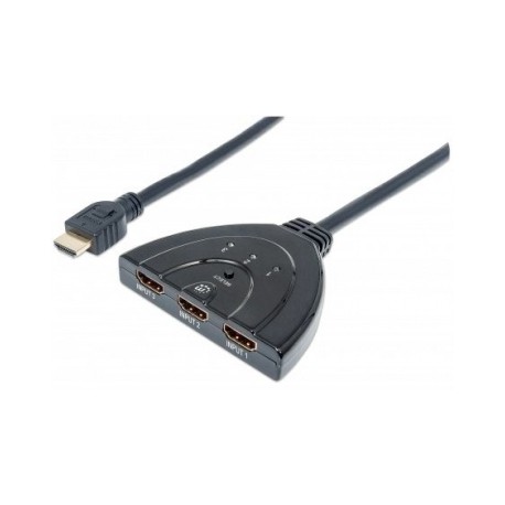 Manhattan Switch HDMI 1.3 de 3 Puertos, 3x HDMI Hembra - 1x HDMI Macho, Negro