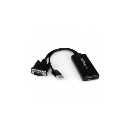 Startech.com Adaptador VGA USB Macho - HDMI Hembra, 25cm, Negro