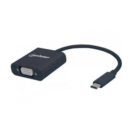 Manhattan Adaptador USB-C 3.1 Macho - VGA Hembra, Negro