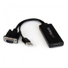 Startech.com Adaptador VGA USB Macho - HDMI Hembra, 25cm, Negro