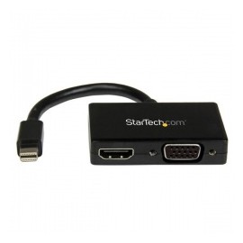 StarTech.com Adaptador Mini DisplayPort de Audio-Video para Viajes, Mini DisplayPort - HDMI o VGA, Negro