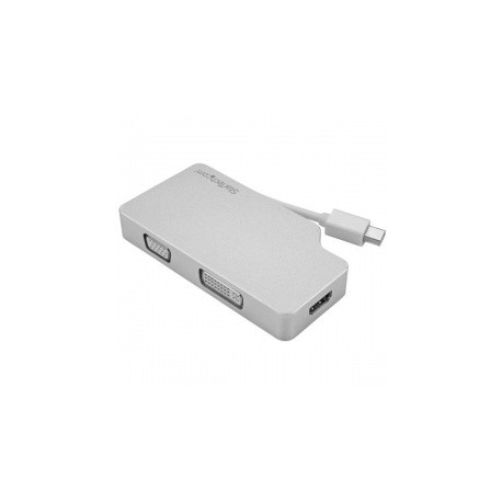 StarTech.com Adaptador de Audio y Video para Viajes 3 en 1, Mini DisplayPort - VGA/DVI/HDMI, Plata