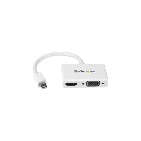 StarTech.com Adaptador Mini DisplayPort de Audio-Video para Viajes, Mini DisplayPort - HDMI o VGA, Blanco
