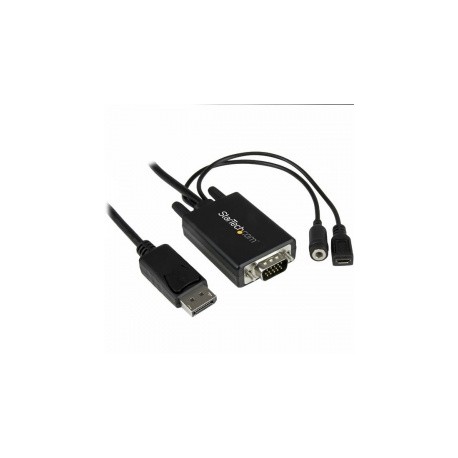 StarTech.com Cable Adaptador DisplayPort Macho - VGA Macho con Audio, 2 Metros, Negro