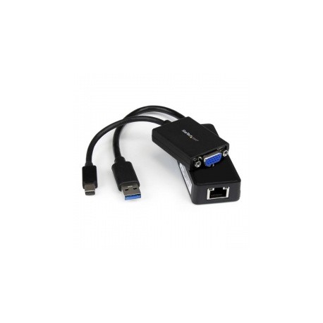 StarTech.com Kit de Adaptadores Mini DisplayPort, USB 3.0 - VGA, Gigabit Ethernet, Negro