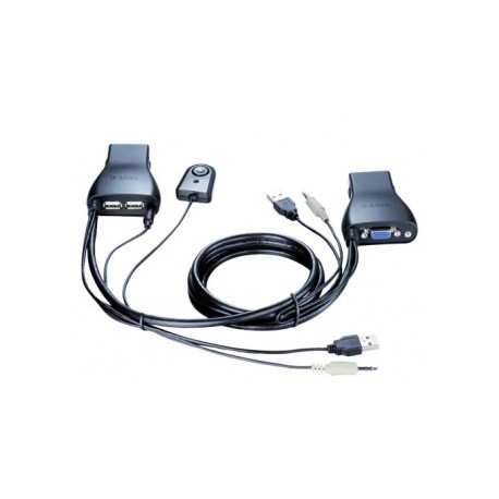 D-Link Cable Switch KVM KVM-222, USB VGA, 1.8 Metros, 2 Puertos