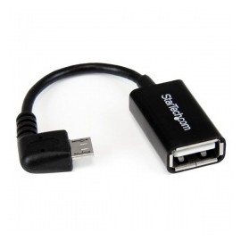 Startech.com Cable Adaptador micro USB B Macho - USB A Hembra OTG Acodado a la Derecha, 12cm