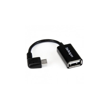 Startech.com Cable Adaptador micro USB B Macho - USB A Hembra OTG Acodado a la Derecha, 12cm
