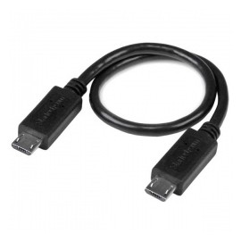 StarTech.com Cable Adaptador USB OTG, micro USB Macho - micro USB Macho, 20cm, Negro