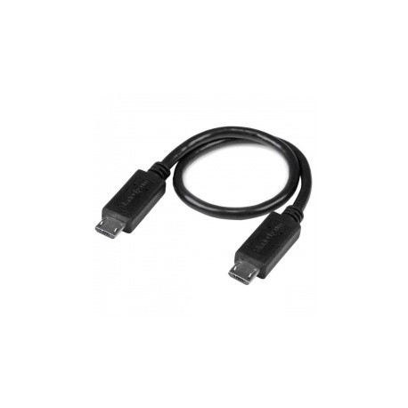 StarTech.com Cable Adaptador USB OTG, micro USB Macho - micro USB Macho, 20cm, Negro