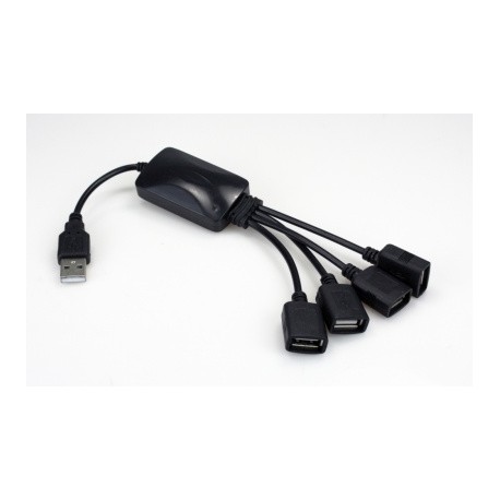 Xtech Cable Hub USB XTC-320, 4 Puertos USB 2.0, Negro