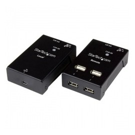 StarTech.com Extensor USB 2.0 de 4 Puertos por Cable Cat5 o Cat6, hasta 50 Metros, Negro
