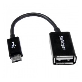 StarTech.com Cable Adaptador micro USB Macho - USB A Hembra, 12cm, Negro