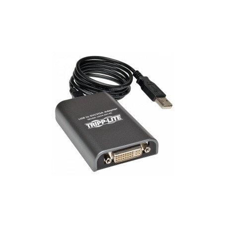 Tripp Lite Adaptador USB 2.0 - DVI-I - VGA, Negro