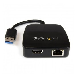 Startech.com Mini Replicador de Puertos Universal USB 3.0 - Mini Estación de Conexión con Ethernet Gigabit y HDMI