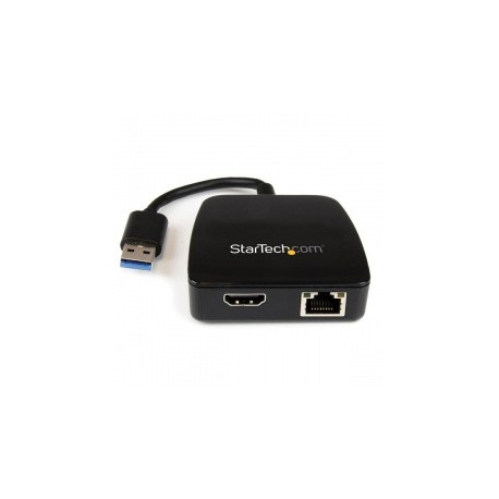 Startech.com Mini Replicador de Puertos Universal USB 3.0 - Mini Estación de Conexión con Ethernet Gigabit y HDMI