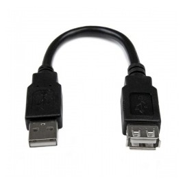 StarTech.com Cable de Extensión USB 2.0 Macho - Hembra, 15cm, Negro