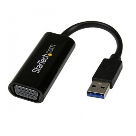 Startech.com Adaptador de Video Convertidor USB 3.0 Macho - VGA Hembra, 6cm, Negro