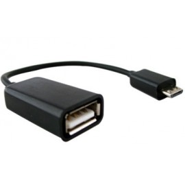 Data Components Adaptador micro USB B Macho - USB A Hembra, 10cm, Negro