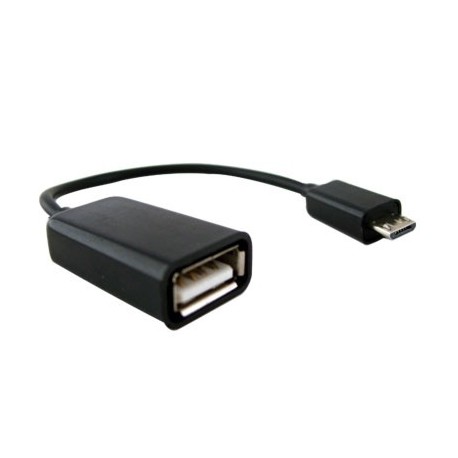 Data Components Adaptador micro USB B Macho - USB A Hembra, 10cm, Negro
