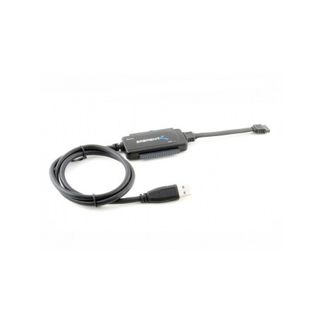 Sabrent Adaptador USB 3.0 Macho - IDE-SATA Hembra, con Fuente de Alimentacion, Negro