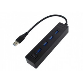 Sabrent Hub USB 3.0 con Interruptor, 4 Puertos, 5000 Mbit/s, Negro