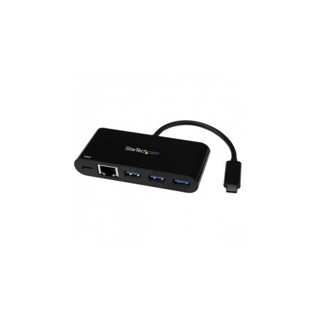 StarTech.com Hub USB 3.0, 3 Puertos, 1x RJ-45, 5000 Mbit/s, Negro