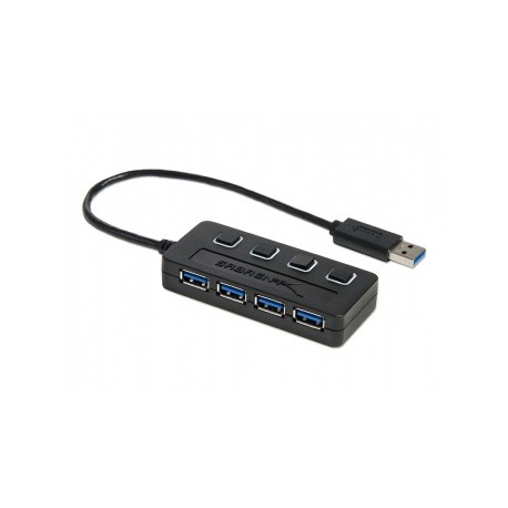 Sabrent Hub USB 3.0 HB-UM43, 4 Puertos, 5000 Mbits, Negro