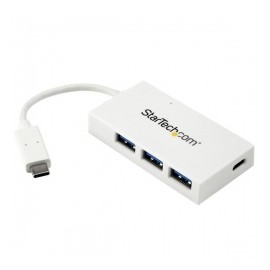 StarTech.com Hub Concentrador USB 3.0 de 4 Puertos, 1x USB Tipo C, 3x USB A, Blanco
