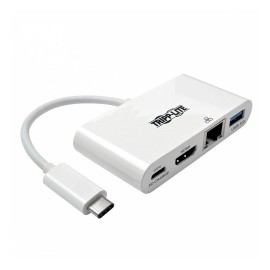 Tripp Lite Hub Adaptador USB-A, 1x USB C, 1x HDMI, 1x RJ-45, Blanco