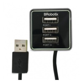 BRobotix Hub 247740H USB 2.0, 3 Puertos USB 2.0