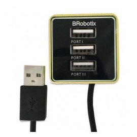 BRobotix Hub USB 2.0, 3 Puertos USB 2.0