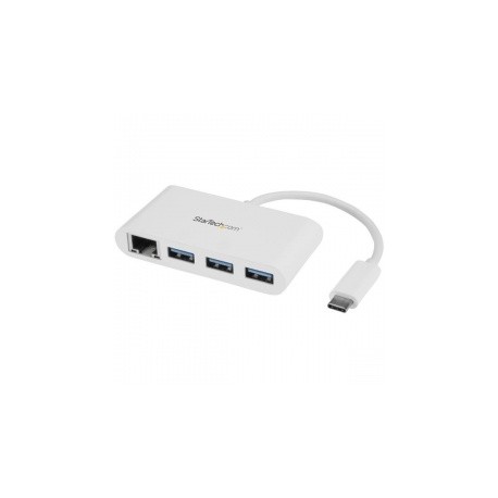 StarTech.com Hub USB 3.0, 3 Puertos USB-C, Ethernet Gigabit, 1000 Mbit