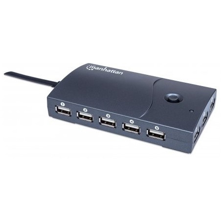 Manhattan Hub USB 2.0 de Alta Velocidad, 13 Puertos, 480 Mbits, Negro