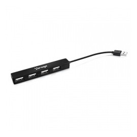 Vorago Hub USB 2.0, 4 Puertos, 480 Mbits, Negro