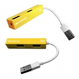 BRobotix Hub USB 2.0, 4 Puertos, 480 Mbits, Amarillo