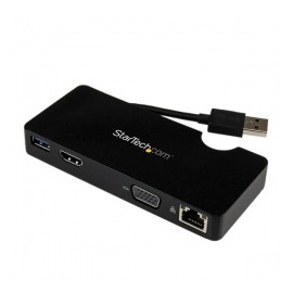 StarTech.com Mini Replicador de Puertos USB 3.0 con HDMI o VGA, Ethernet Gigabit y USB
